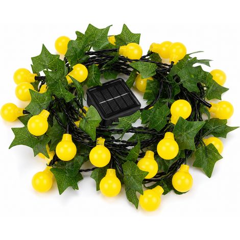 Guirlande Lumineuse Solaire LED en Forme de Calebasse, 40 Lumières, Étanche, Télécommande, 8 Modes, USB, Extérieur (1/5)