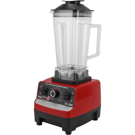 Robot pâtissier 4500 watts, capacité 1,8 litre, 15 vitesses, robot multifonction avec 6 lames en acier inoxydable pour viande, glace et fruits, prise 220 V (UE). (1/5)