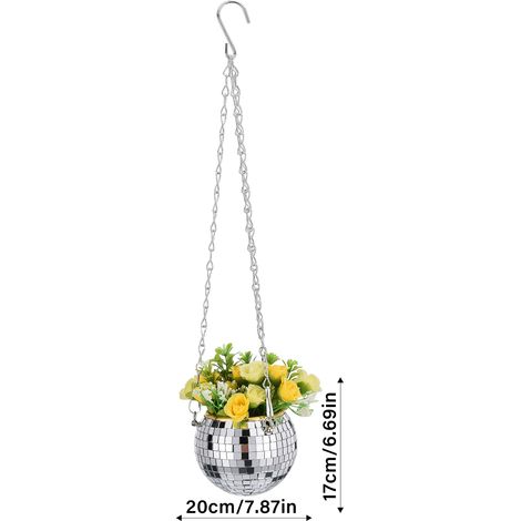 2 PCS Jardinière Boule Disco Spacieuse Polyvalente Suspendue Pot De Fleur Pour Jardins Terrasses (1/4)