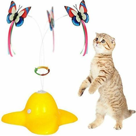 Juguete eléctrico para gatos con forma de mariposa (amarillo) (1/5)