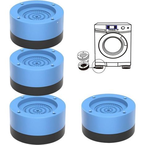 Pied Machine a Laver, 4PCS Tampons À Pied Machine À Laver, Patin Anti Vibration Machine à Laver Antidérapants et Réduisant, pour Machines à laver, Sèche-linge, Réfrigérateurs (Bleu, 3.5cm) (1/5)