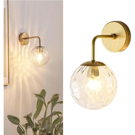 Applique murale sphérique ambrée,éclairage LED pour miroir de salle de bain,lampe de table en fer forgé,convient aux chambres et aux salons. (1/5)