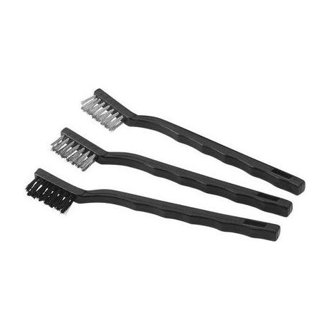 MEISTER WERKZEUGE 800082 DRAHTBUERSTE MESSING, STAHL, NYLON 170MM 3TEILIG 1 SET
