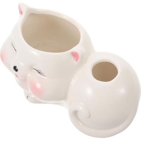 Cat Shaped Toothbrush Holder Creative Bathroom Organizer