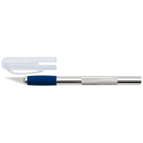 WEDO 078621 SCALPEL AVEC 3 LAMES DE RECHANGE ARGENT