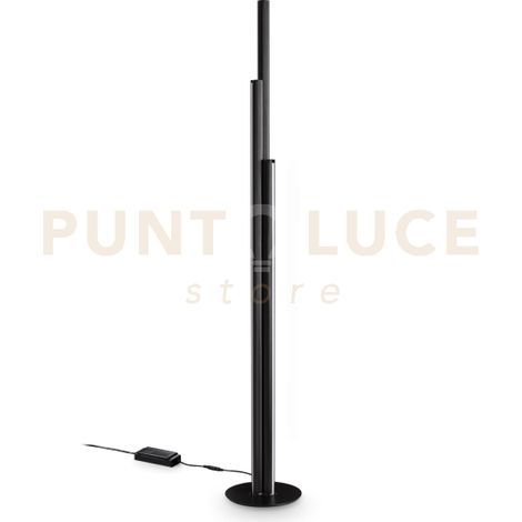 DORICA LAMPADA DA TERRA CON DIMMER LED 3000K 66W  7950 lm H.190CM NERA CANNETTATA