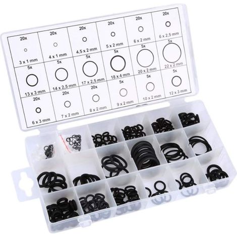 Fei Yu Kit 225 Pièces Joints Toriques, Rondelles Caoutchouc Étanchéité, 18 Tailles Assorties pour Garage, Plomberie et Ateliers Professionnels (1/5)