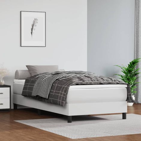 Boxspringbettgestell Weiß 100x200 cm Kunstleder