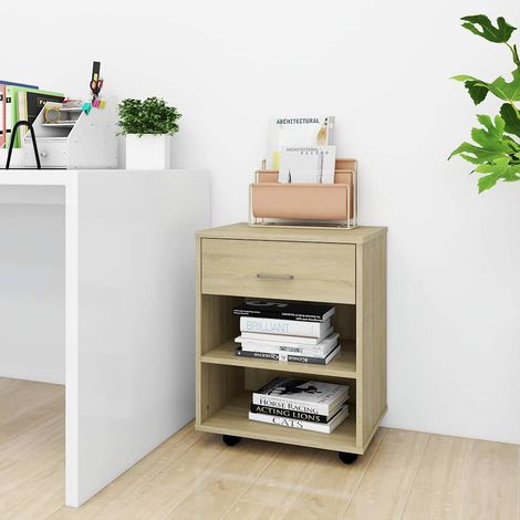 Armoire à roulettes-Meuble de rangement mobile Chêne sonoma 46x36x59 cm Bois d’ingénierie 216979 (1/5)