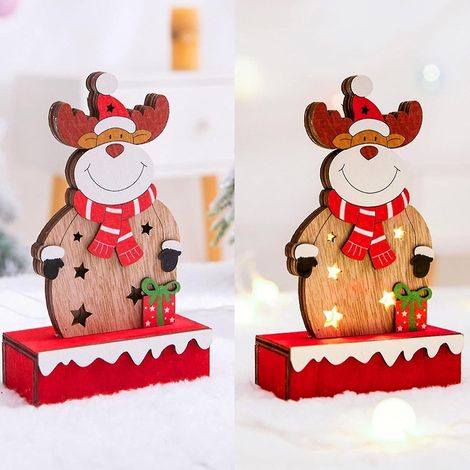 Décorations de Noël en bois, Père Noël en bois, ornement pour sapin de Noël, décoration murale pour la maison, bouteille, C (1/5)