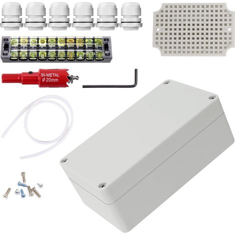 Boite de Jonction, IP66 Boite de Jonction Etanche, 158 × 90 × 60 mm Boite Dérivation, Plastique ABS Boite Derivation Etanche, avec Bornes et Accessoires de Montage pour Câbles de ø6–12 mm (1/5)