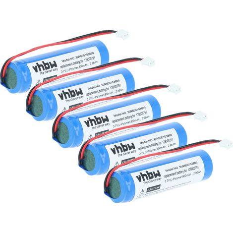 vhbw 5x batteria compatibile con Datalogic QuickScan Mobile 2130, M2130 lettore di codici a barre, POS (750mAh, 3,7V, Li-Ion)