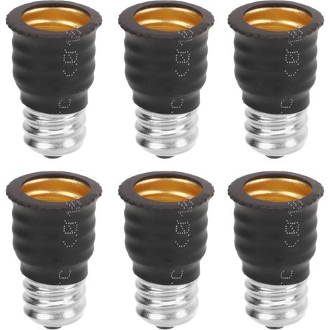 Adaptateur d'ampoule E14 vers E12 E12 - Facile à utiliser - Adaptateur E12 vers E14 - Isolant et léger - Pour chambre à coucher - Couloir - Noir (1/5)