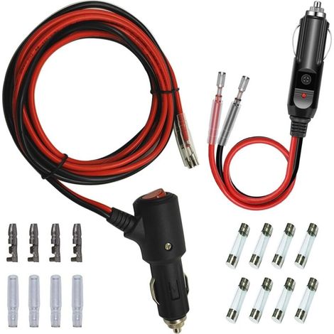 Cigarette Lighter Plug, Car Cigarette Lighter Socket Male, DC 12V 24V Male Adapter for Cigarette Lighter with 16AWG 210CM Power Cable, with Switch (1/5)