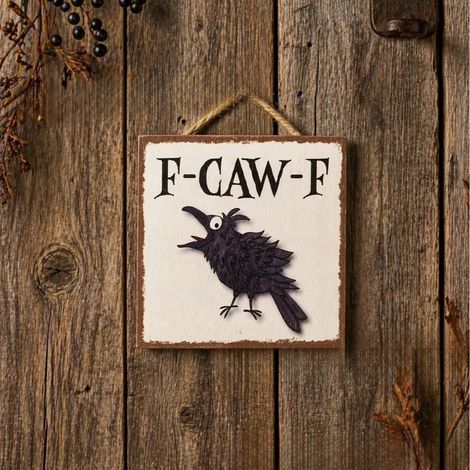 Nouvelle pancarte en bois à suspendre F-CAW-F Corbeau, 20x20cm