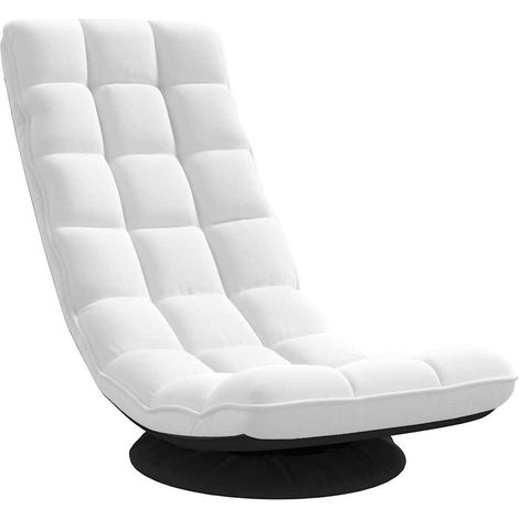 vidaXL Sedia da Terra Girevole Bianco 70x51x79 cm in Tessuto (1/5)