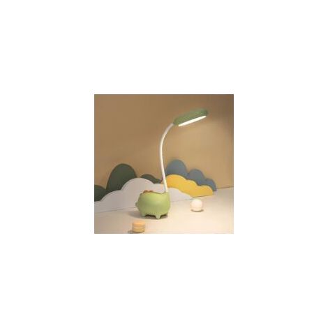 Kinderschreibtischlampe, dimmbare Nachttischlampe mit Berührungssensor, wiederaufladbare LED-Leselampe in Dinosaurierform per USB, Geschenk für Kinder, Jungen, Mädchen und Freundinnen (-Crezuo)