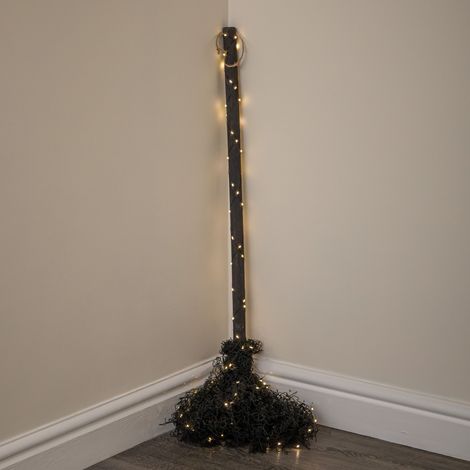 1.1m Battery Powered Light up Halloween Witch's Broomstick with LEDs (1/5)