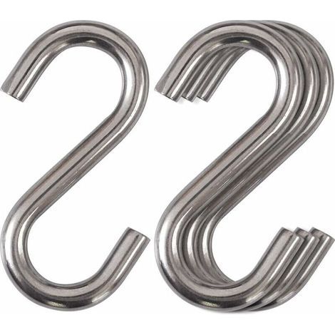 Set di 4 ganci a S resistenti in acciaio inossidabile 304, per amaca da 7,6 cm, ganci a S per altalena, ganci multiuso di livello industriale. (1/4)
