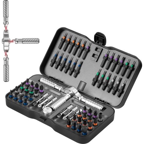 Ratschen Schraubendreher Set, 66 in 1 Magnetisch Schraubendreher Set, S2-Stahlbits, DIY-Kombinations-Biegsame Welle, Geeignet für Möbelmontage, Präzisions-Elektrogerätereparatur, Fahrradwerkzeuge (1/5)
