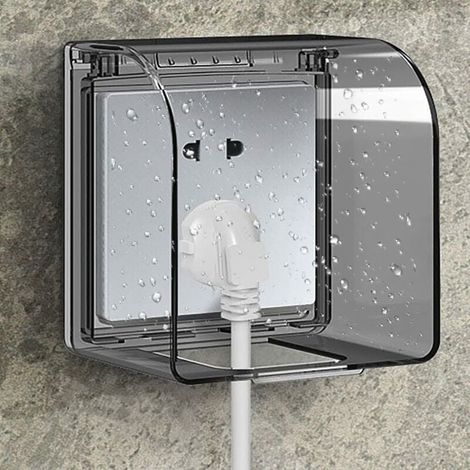 Couvercle Antidérapant Pour Prise - Boîtier Étanche IP55 - Compatible Prises Murales Standard - Dimensions 12,2 x 10,8 x 7,3 cm - 1 Pièce (1/5)