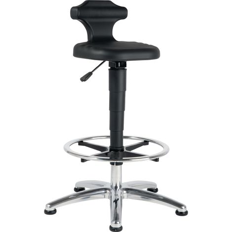 Sedia/sgabello interfustellato  Flex  schiuma integrale,  regolazione altezza  510-780mm  con anello  poggiapiedi ESD  9419E-2000