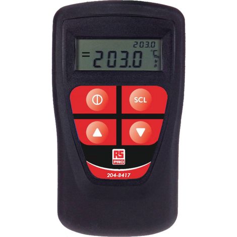 Thermomètre numérique RS PRO, 2 voies de mesure pour E, J, K, N, R, S, T ( Prix pour 1 ) (1/2)