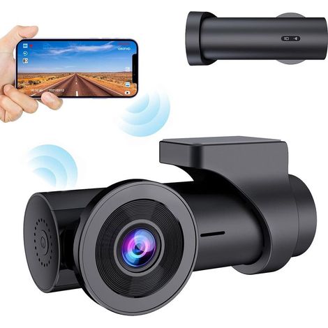 Cámara de salpicadero para coche Full HD 1080P con WiFi, sin pantalla, gran angular de 170°, con grabación en bucle. (1/5)