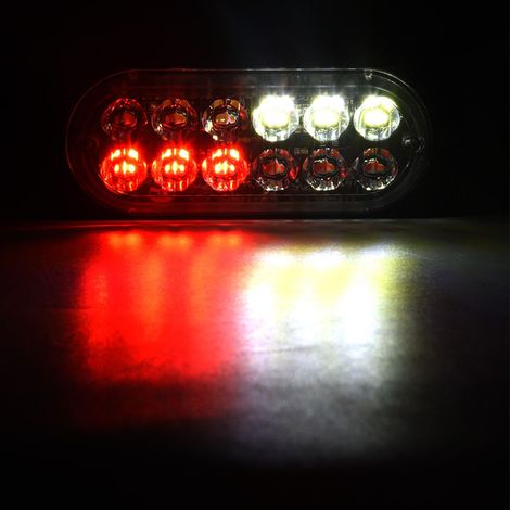 12–24 V Blinklichter für LKW/PKW, 12 LED-Blitzwarnleuchten, Weiß/Rot (1/5)