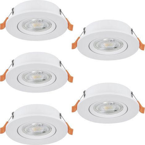 Faretto Incasso Moderno Barranco Plastiche Bianche 5 Luci Led 4,5W 5X450Lm Ip20