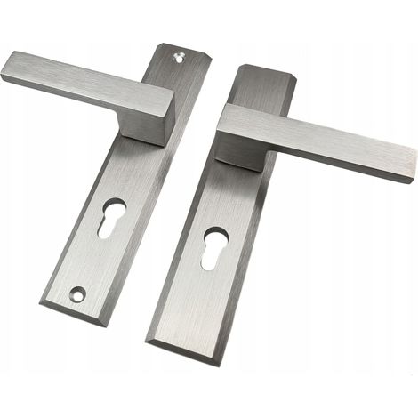 Manija de puerta exterior Domino SHARK 72 en plata cepillada - para inserto PZ