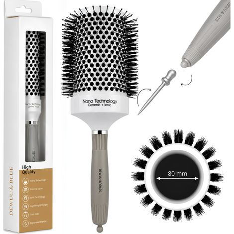 Brosse thermique en céramique pour le coiffage avec ionisation 8 mm (1/5)