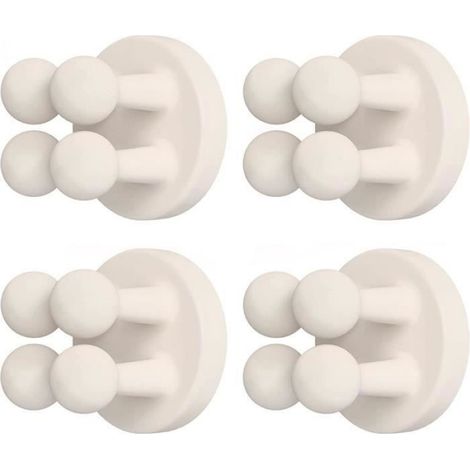 Lot de 4 supports de brosse à dents en silicone - porte-rasoir sans perçage - Crochets Auto-adhésif (1/5)