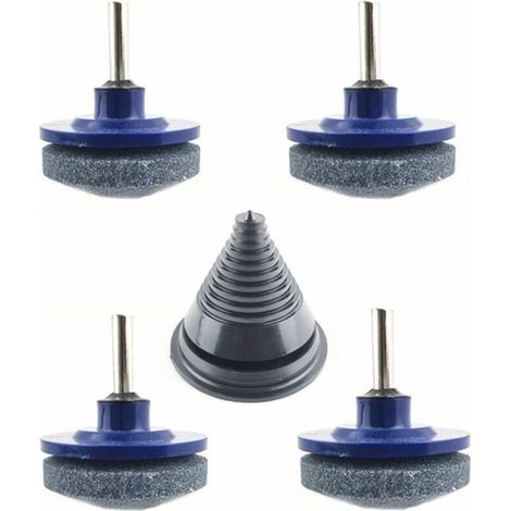Set di 4 affilatrici per lame per tosaerba. Affilatrice rotante universale multifunzione. Adatto per trapani elettrici, trapani manuali e bilanciatori per lame per tosaerba a scoppio.