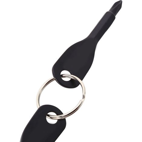 Ensemble de 2 clés, outil de poche EDC pour l'extérieur, tournevis en acier inoxydable, porte-clés en acier (1/5)