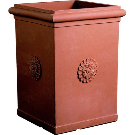 Pilone alto Resina con Rosone 50 cm. Terracotta