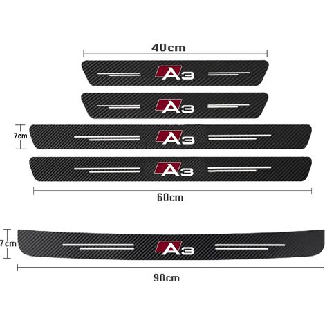 (5 pièces pour A3) Protections de seuil de porte en fibre de carbone pour Audi A3 (2009-2023) - Accessoires auto (1/3)