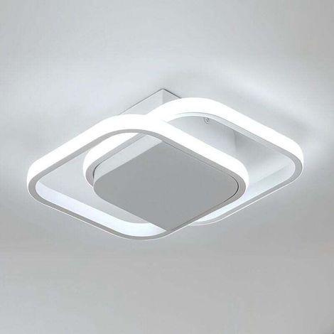 Modern LED Ceiling Light Fixture 6500K Cool White Square Minimalist Design Ceiling Lighting for Kitchen Hallway Living Room Bedroom [Energy Class E] (1/4)