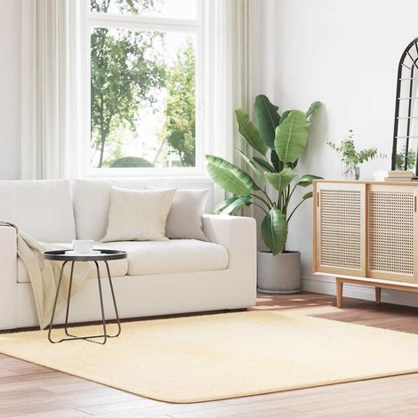 Teppich Shaggy Hochflor NAVARRA Creme 200x200 cm Polyester