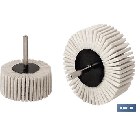 Disque à lamelles en feutre 60 x 30 mm, manche Ø 6 mm pour le polissage de l'acier inoxydable
