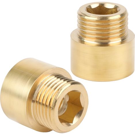 Lot de 2 bras d'extension de pommeau de douche en laiton, adaptateur G1/2 mâle vers femelle, raccord de tuyau de 26 mm de long, rallonge de pommeau de douche pour robinet, utilisation en extérieur (1/5)