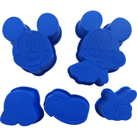 5 Petits moules souples Mickey MODELE BLEU (1/2)