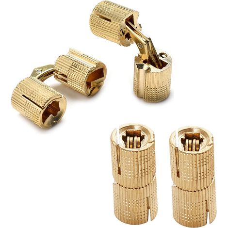 Lot de 4 Charnières Cylindriques Charnière Invisible Laiton Tonneau Charniere Charnière Invisible Cylindrique Charnières en Cuivre pour Boîte À Bijoux Boîte cadeau (12mm) (1/5)