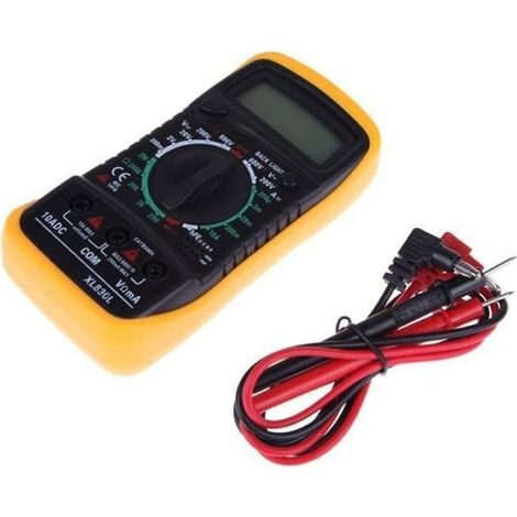 Ohmmètre Multimètre Numérique Voltmètre Ampèremètre Tester XL830L Jaune (1/4)