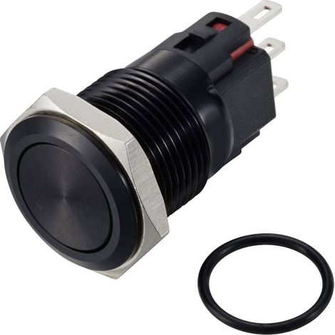 TRU COMPONENTS TC-12647496 Pulsante 250 V/AC 3 A 1x Off / (On) IP65 Momentaneo Alluminio anodizzato 1 pz. (1/2)