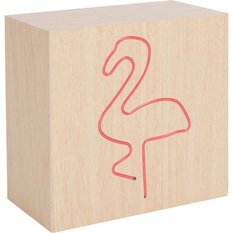 BIGBEN INTERACTIVE Enceinte Bluetooth Bois Neon Flamant Rose Taille S (1/3)