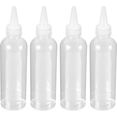 Flacon Applicateur 200ml en Plastique, Lot de 4, Embout Fin Huile Silicone et Huile, Usage Domestique ou Machines à Coudre Industrielles, Format Rechargeable (1/5)