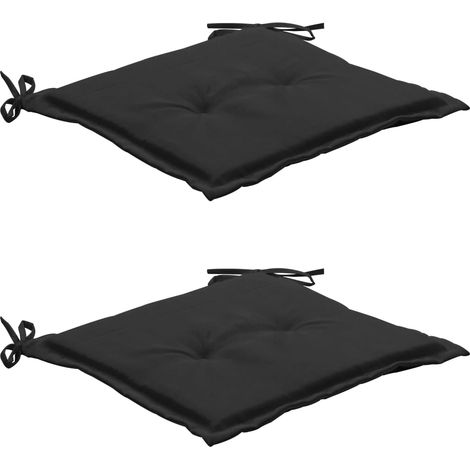 Set di 2 cuscini per sedia da giardino 100% poliestere nero 50x50x3 cm DEC021731