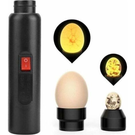 Lampe testeur d'œufs LED portable – Vérification incubation œufs – 2 tailles de couvercles – Matériau ABS durable – Pour œufs de cane et caille (1/4)