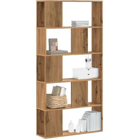 vidaXL Bibliothèque 5 niveaux chêne artisanal bois ingénierie